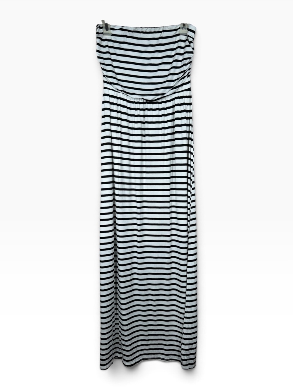 Altar'd State Black & White Striped Strapless Maxi Dress Size M